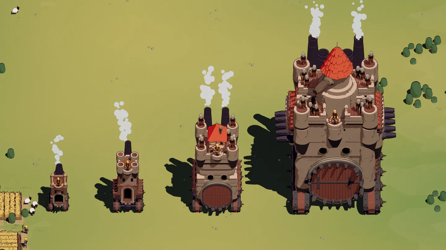 Four Wanderburg castle sizes showing the increasing space needed for movement
